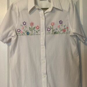 Alfred Dunner White Textured Top